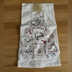 NWT C&F Flour Sack Dog Christmas Towel
